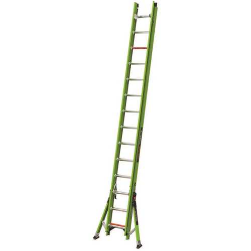 28' Fiberglass Ladder With Ground Cue And Sure-Set Feet