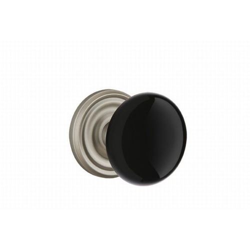 Ebony Knob Dummy Pair With Regular Rose Antique Nickel Finish