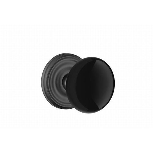 Ebony Knob Passage With Regular Rose Flat Black Finish