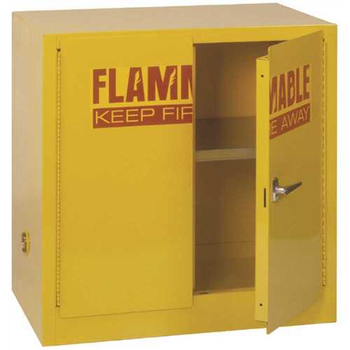 Yellow Steel Safety Cabinet For Flammable Liquids,22 Gallon Capacity