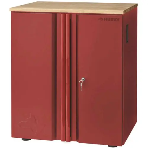 Welded 2-Door Base Cabinet In Red, 28 In.w X 32 In.h X 21.5in. D