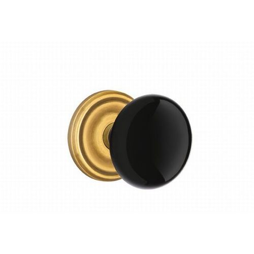 Ebony Knob Passage With Regular Rose French Antique Brass Finish