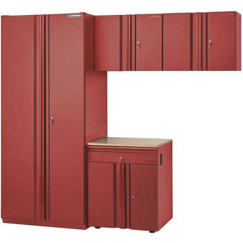 Storage System In Red, 1 Drawer, 92 In. W X 81 In. H X 24 In. D