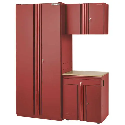 Storage System In Red, 1 Drawer, 64 In. W X 81 In. H X 24 In. D