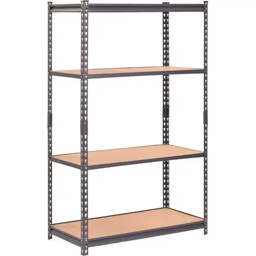 Muscle Rack UR361860-P 4-Tier Steel Shelving In Gray, 36 In. W X 60 In. H X 18 In. D