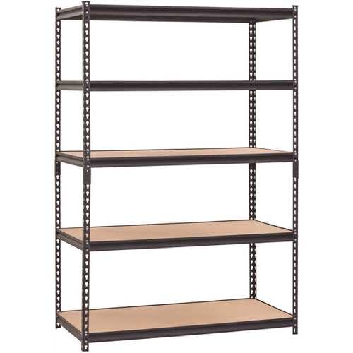 5-Tier Shelving Unit In Black, 48 In. W X 72 In. H X 24 In. D