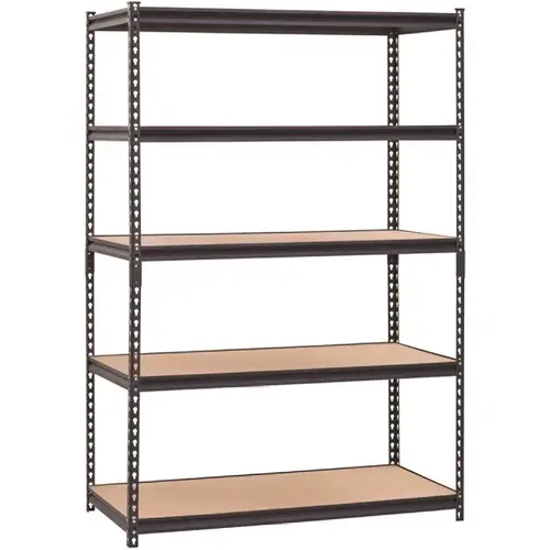 Muscle Rack UR-245PBB-P 5-Tier Shelving Unit In Black, 48 In. W X 72 In. H X 24 In. D