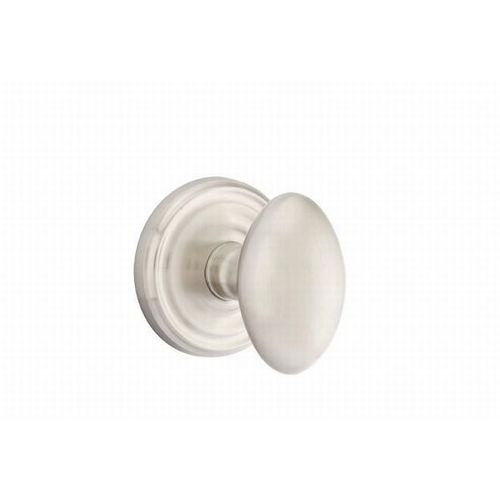 Egg Knob Privacy With Regular Rose Satin Nickel Finish