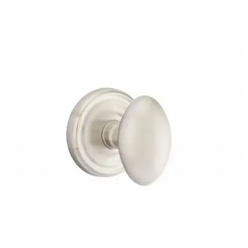 Egg Knob Passage With Regular Rose Satin Nickel Finish