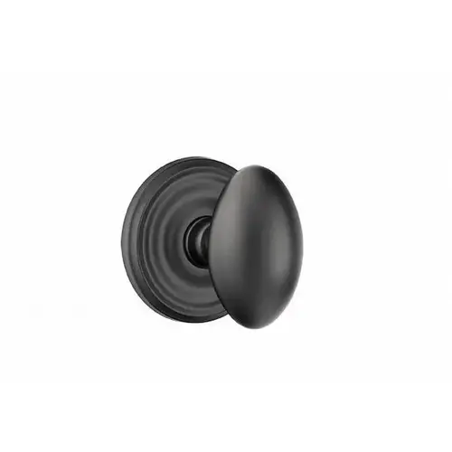 Egg Knob Privacy With Regular Rose Flat Black Finish