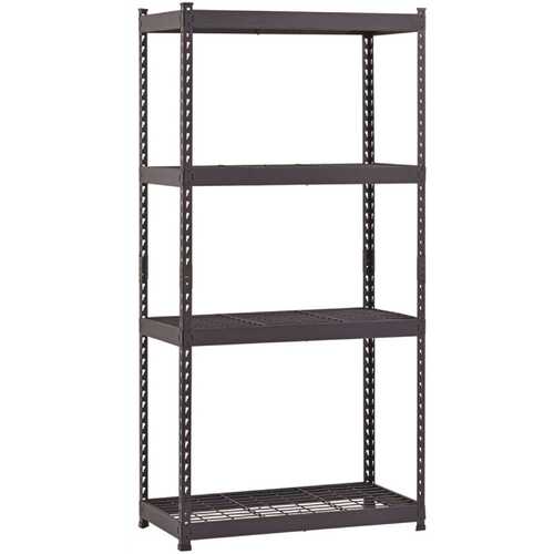 4-Tier Steel Boltless Garage Storage Shelving Unit, 36" X 72" X 18", Black