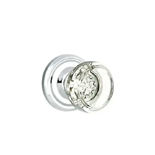 Georgetown Crystal Knob Dummy Pair With Regular Rose Bright Chrome Finish