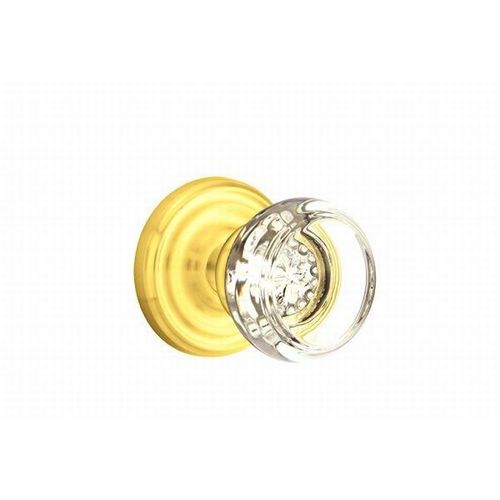 Georgetown Crystal Knob Passage With Regular Rose Bright Brass Finish