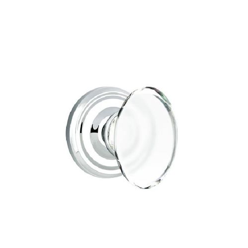 Hampton Crystal Knob Passage With Regular Rose Bright Chrome Finish