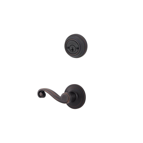 Kwikset 967LLRH-11P Lido Lever Interior Double Cylinder Handleset Trim, Venetian Bronze