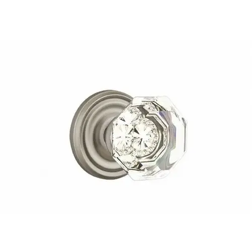 Old Town Clear Knob Passage With Regular Rose Antique Nickel Finish