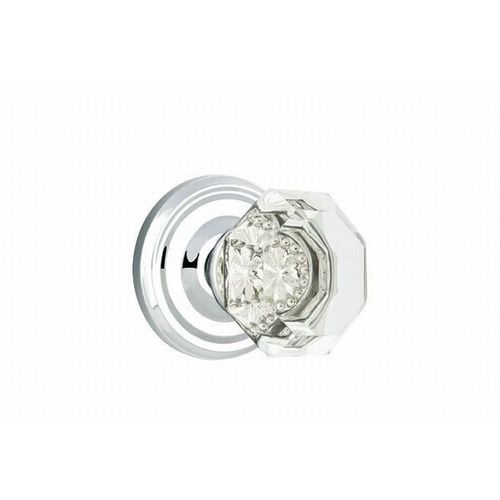 Old Town Clear Knob Passage With Regular Rose Bright Chrome Finish