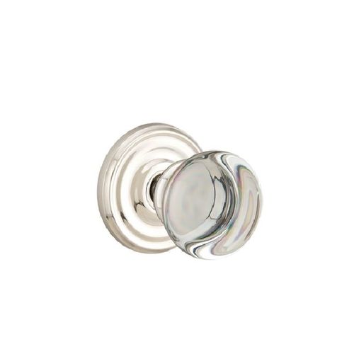 Providence Crystal Knob Clear Dummy Pair With Regular Rose Bright Nickel Finish
