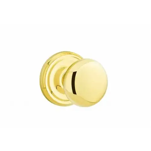 Providence Knob Passage With Regular Rose Bright Brass Finish