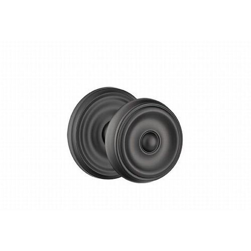 Waverly Knob Privacy With Regular Rose Flat Black Finish