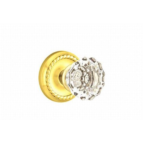 Astoria Knob Clear Dummy Pair With Rope Rose Bright Brass Finish