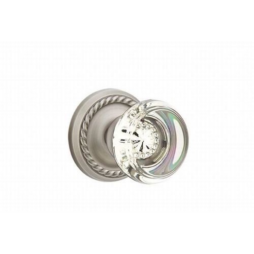 Georgetown Crystal Knob Dummy Pair With Rope Rose Antique Nickel Finish