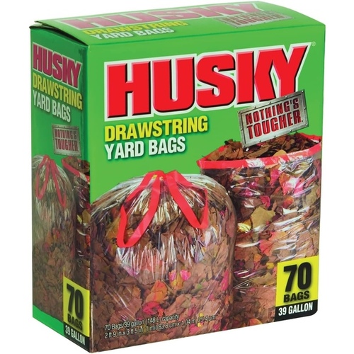 Husky HK39DS040B Husky Drawstring Outdoor & Yard / Lawn & Leaf 39-Gallon Bags - 70 count