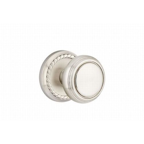 Norwich Knob Dummy Pair With Rope Rose Satin Nickel Finish