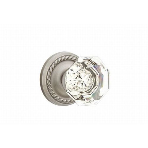 Old Town Clear Knob Dummy Pair With Rope Rose Antique Nickel Finish