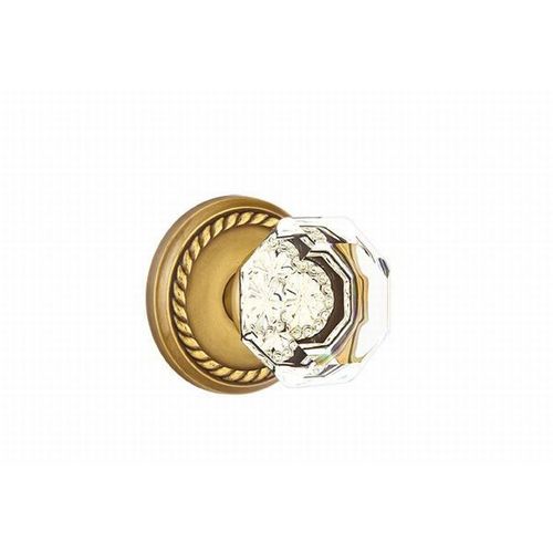 Old Town Clear Knob Dummy Pair With Rope Rose French Antique Brass Finish