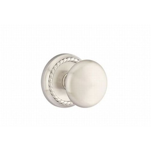 Providence Knob Dummy Pair With Rope Rose Satin Nickel Finish