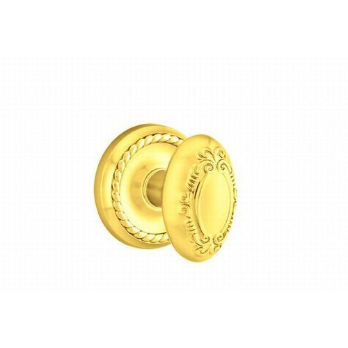 Victoria Knob Dummy Pair With Rope Rose Bright Brass Finish