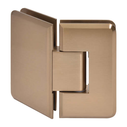 Heavy Duty Glass to Glass 135 (045) Woodstock Radius Corner Bevelled Hinge Brushed Bronze