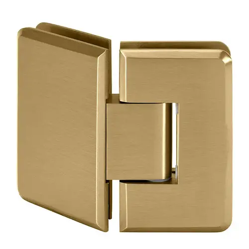 Aria Vetri AC045SB Heavy Duty Glass to Glass 135 (045) Woodstock Radius Corner Bevelled Hinge Satin Brass