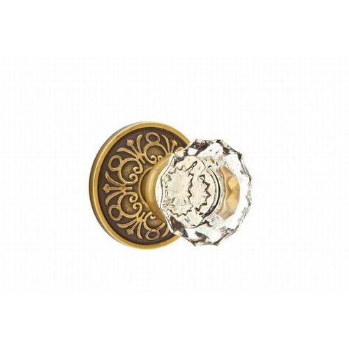 Astoria Clear Knob Dummy Pair With Lancaster Rose French Antique Brass Finish