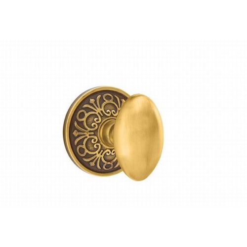 Egg Knob Passage With Lancaster Rose French Antique Brass Finish