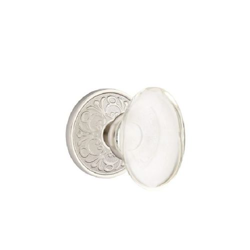 Hampton Crystal Knob Dummy Pair With Lancaster Rose Satin Nickel Finish