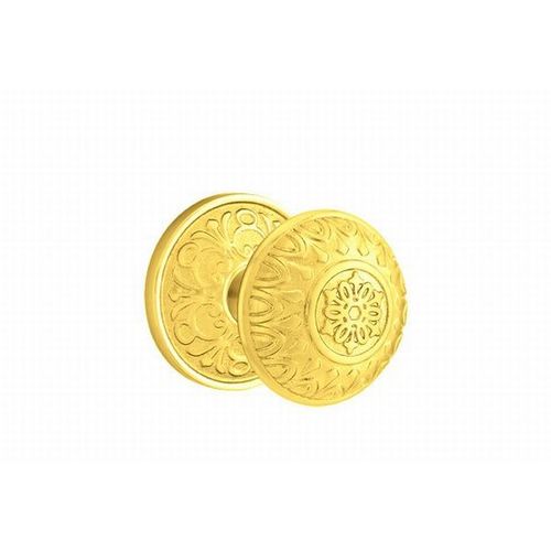Lancaster Knob Dummy Pair With Lancaster Rose Bright Brass Finish