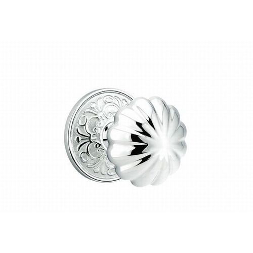 Melon Knob Dummy Pair With Lancaster Rose Bright Chrome Finish