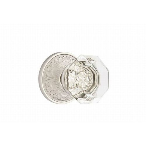 Old Town Clear Knob Dummy Pair With Lancaster Rose Satin Nickel Finish