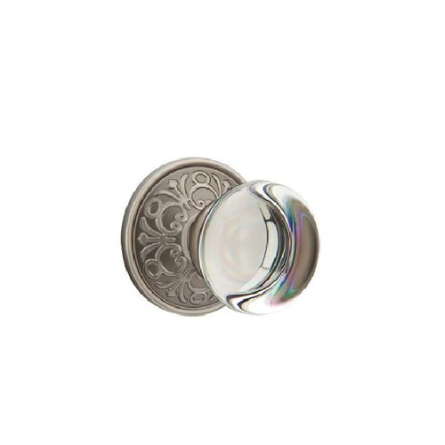 Providence Crystal Clear Knob Dummy Pair With Lancaster Rose Antique Nickel Finish