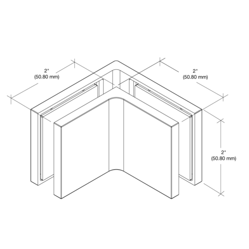 Brushed Bronze Zero 90 degree Wall & Glass Mount Clamp