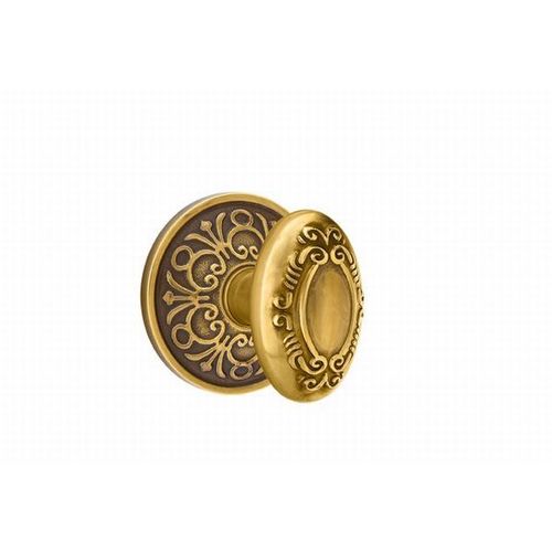 Victoria Knob Dummy Pair With Lancaster Rose French Antique Brass Finish