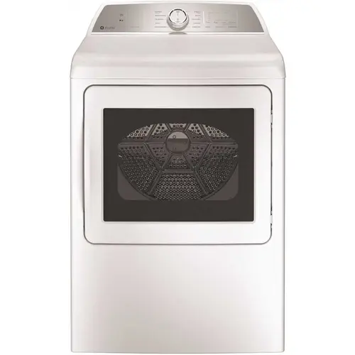 GE Profile PTD60EBSRWS Energy Star 7.4 Cu. Ft. Capacity Aluminized Alloy Drum Electric Dryer