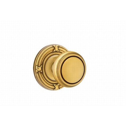 Norwich Knob Dummy Pair With Ribbon And Reed Rose French Antique Brass Finish