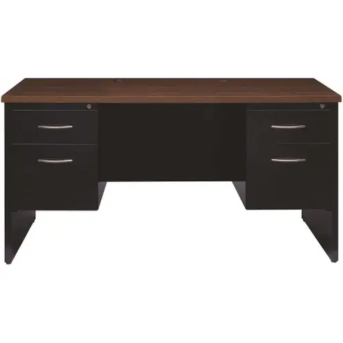 Hirsh Industries 20538 Modular Right-Hand Single Pedestal File Desk 30"dx66"w Charcoal/mahogany