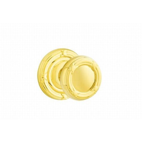 Ribbon & Reed Knob Dummy Pair With Ribbon & Reed Rose Bright Brass Finish