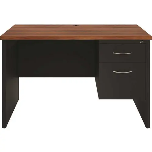 Executive Office Modular Double Pedestal File Desk 36" Dx72"w Black/walnut