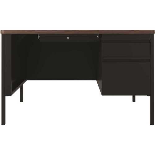 24dx72w Double Pedestal Desk Credenza Arch Pull Handles Charcoal/mahogany