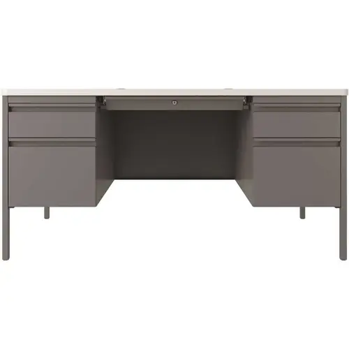 Hirsh Industries 21113 Ready-To-assemble 48-Inch Wide Mobile Metal Desk For Home Office Black